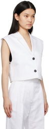 Helmut Lang White Cropped Vest