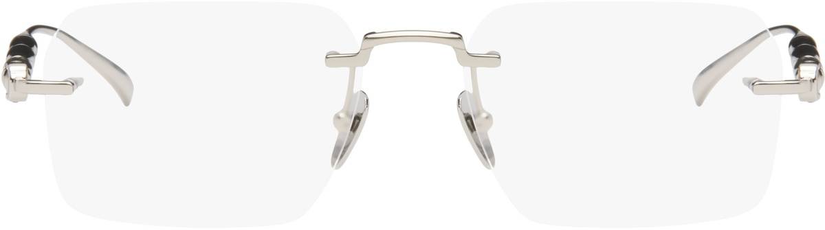 Gucci Silver Rectangular Glasses
