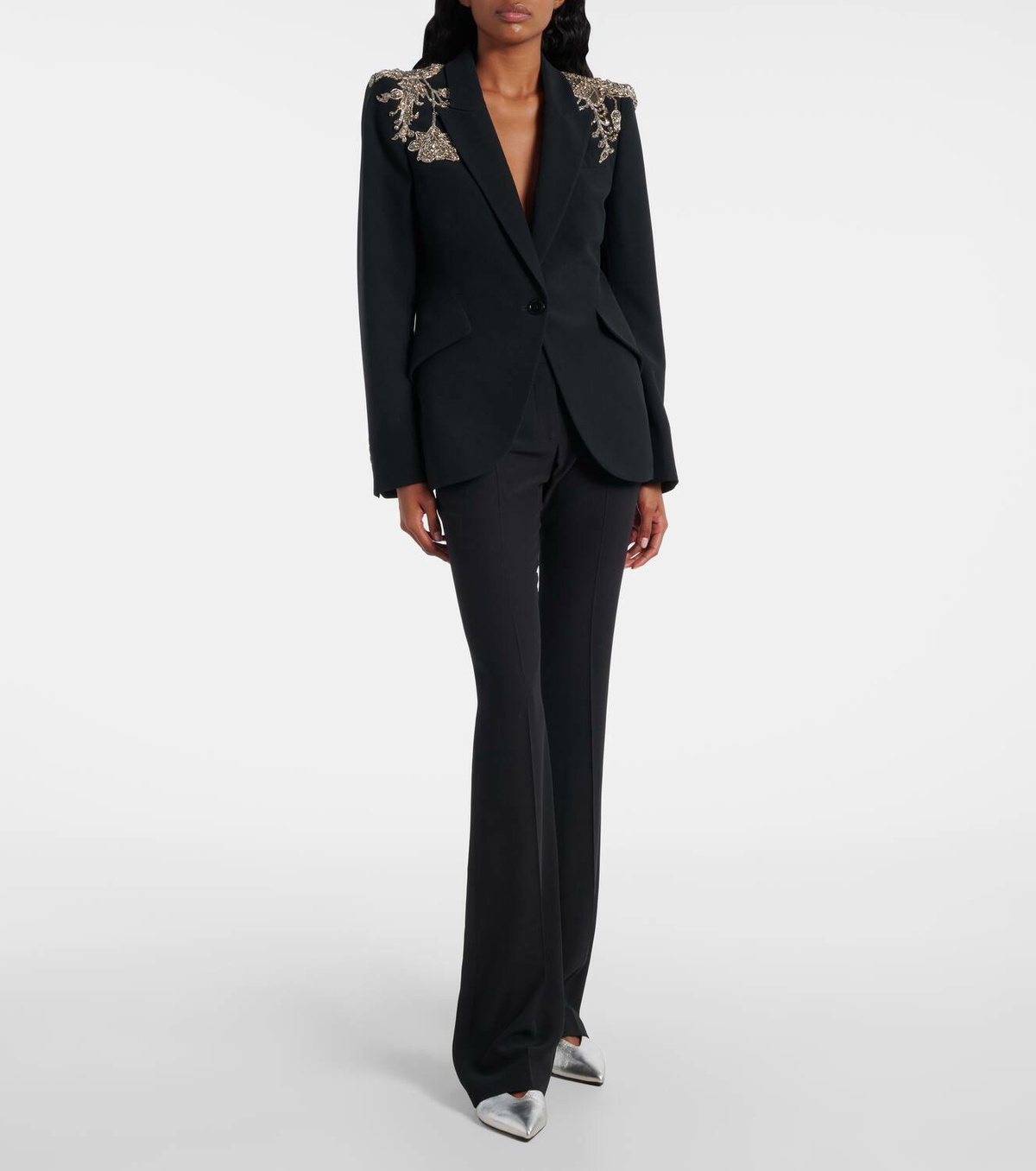 McQueen Embellished crepe blazer Alexander McQueen