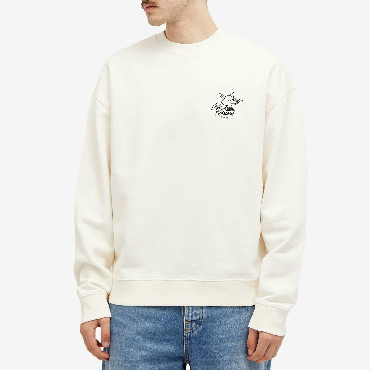 Maison Kitsuné Men's Café Kitsuné Fox Relaxed Sweatshirt in