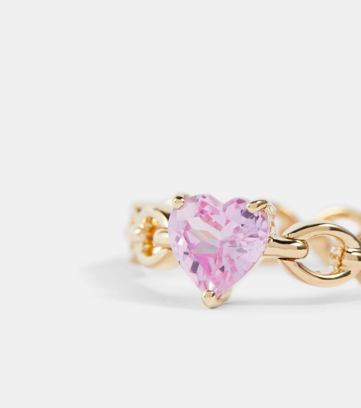 Nadine Aysoy Catena Petite Heart 18kt gold ring with topaz