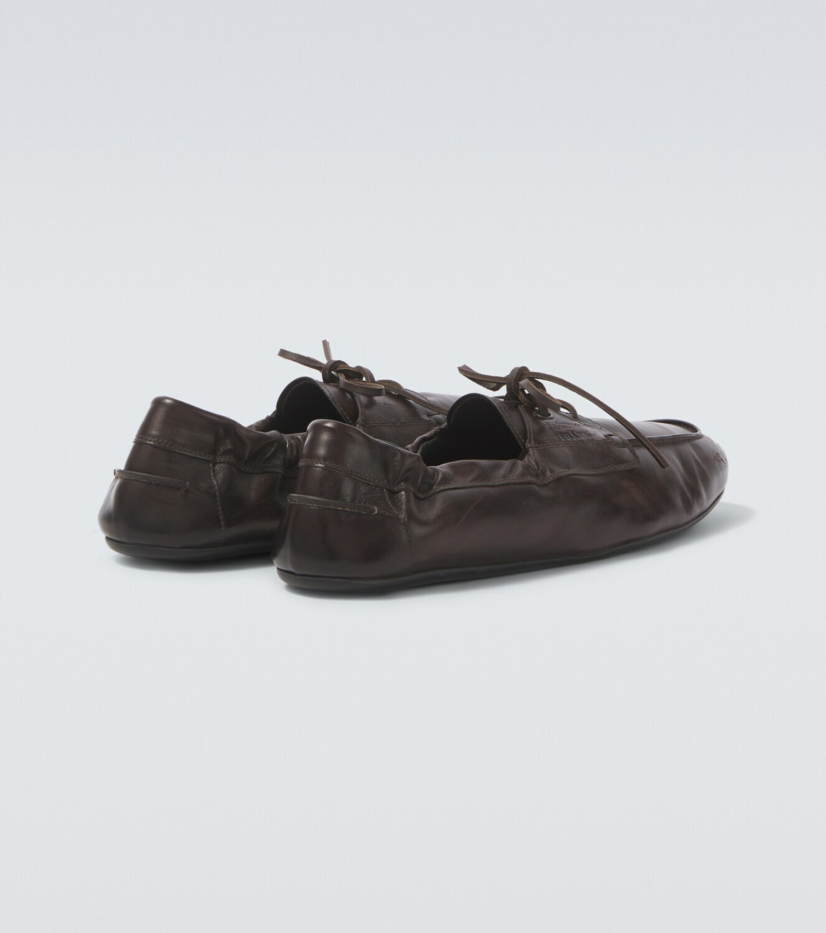 Prada Shuffle leather boat shoes