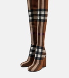 Burberry - Checked over-the-knee boots