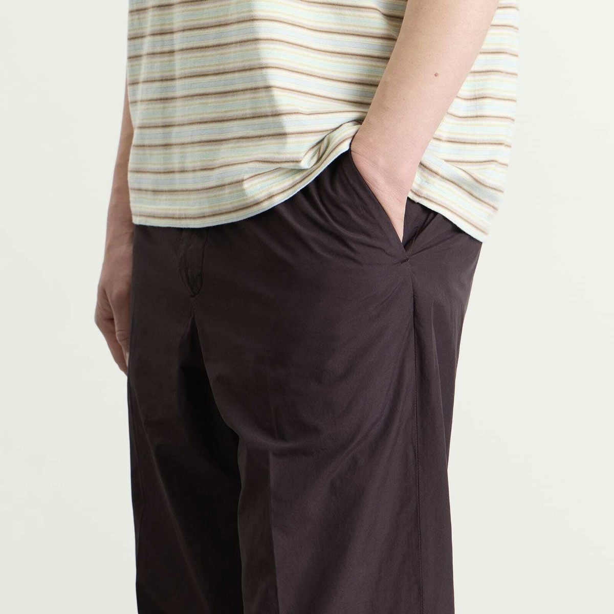 Auralee Men's Garment-Dyed Shuttle Weather Trouser in Dark Brown