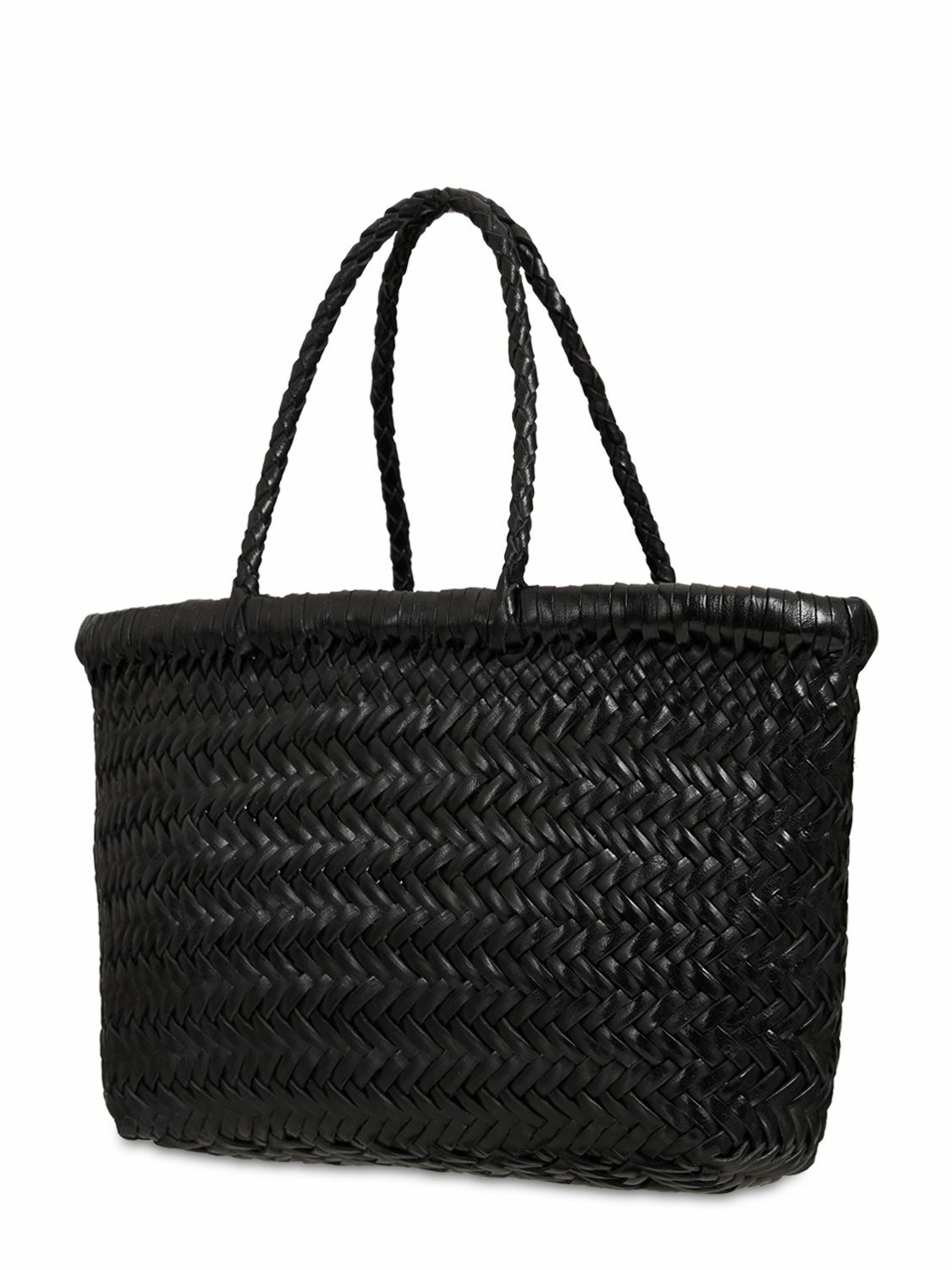 dragon diffusion ミニ フラット ゴラ ブラック Dragon Diffusion - Mini Flat Gora Black Woven Leather Bag
