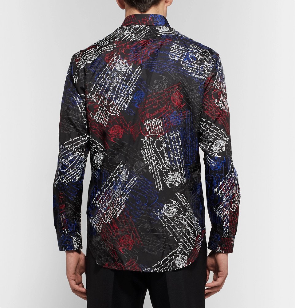 Berluti - Scritto-Print Mulberry Silk-Twill Shirt - Black Berluti