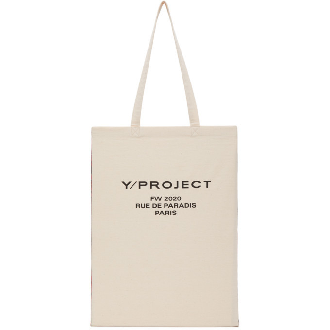 Y/Project Reversible Red and Beige Scarf Tote Bag Y/Project