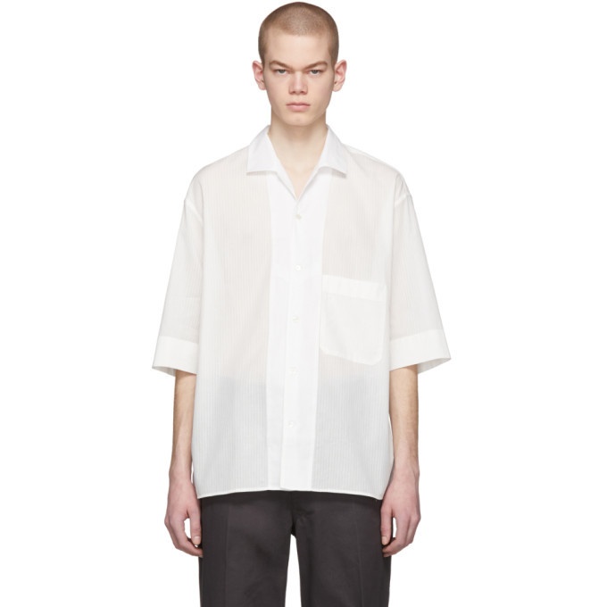 Photo: Lemaire White Convertible Collar Shirt