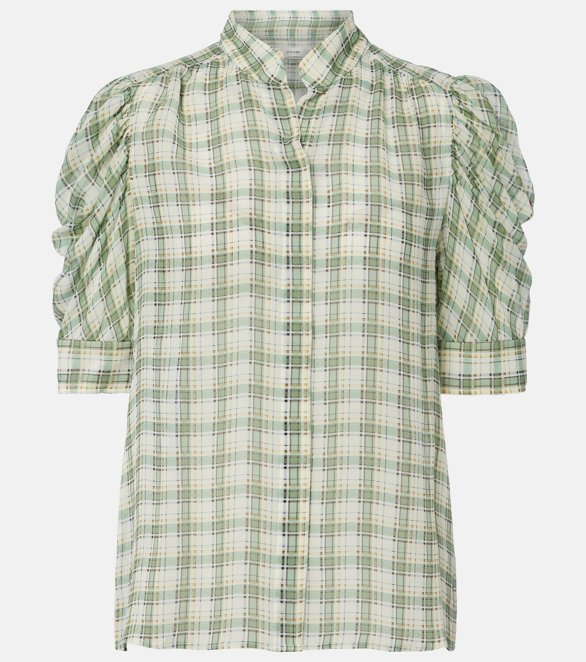 Frame Gillian checked silk blouse