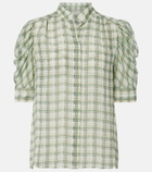 Frame Gillian checked silk blouse