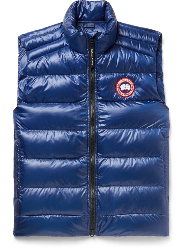 Photo: CANADA GOOSE - Crofton Slim-Fit Quilted Recycled Nylon-Ripstop Down Gilet - Blue - XL