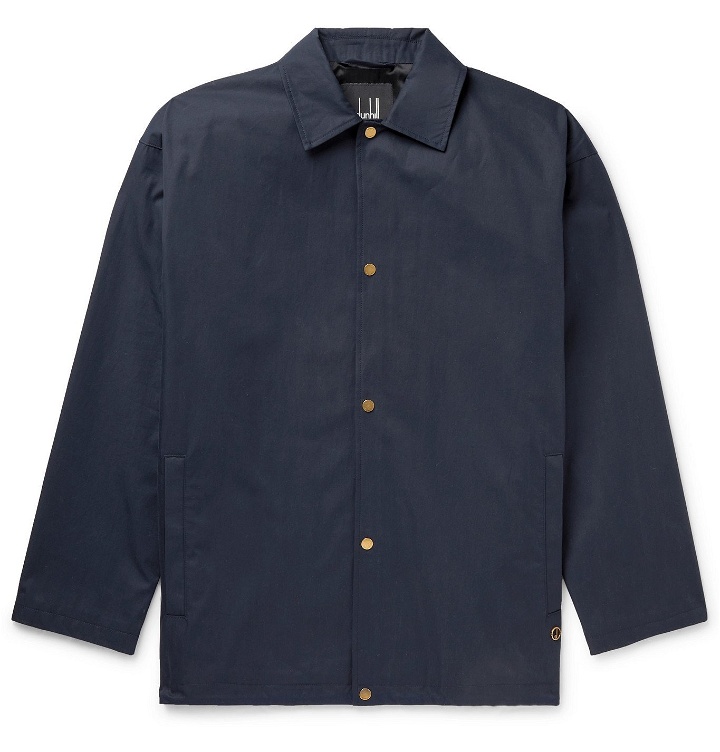 Photo: DUNHILL - Spring Swallows Embroidered Cotton-Twill Jacket - Blue