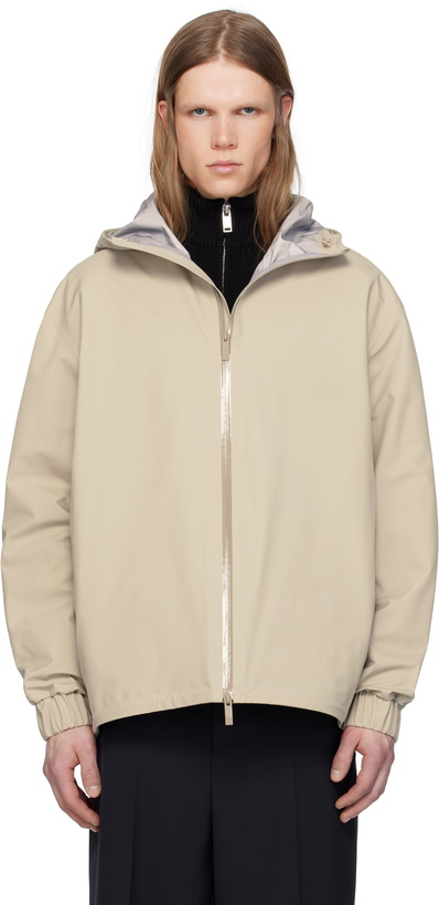 Photo: Moncler Beige Bise Hooded Rain Jacket