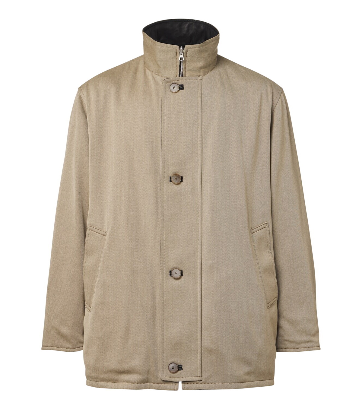 Auralee Herringbone wool and alpaca tweed coat Auralee