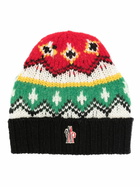 Moncler Grenoble Red Geometric-Intarsia Wool Beanie