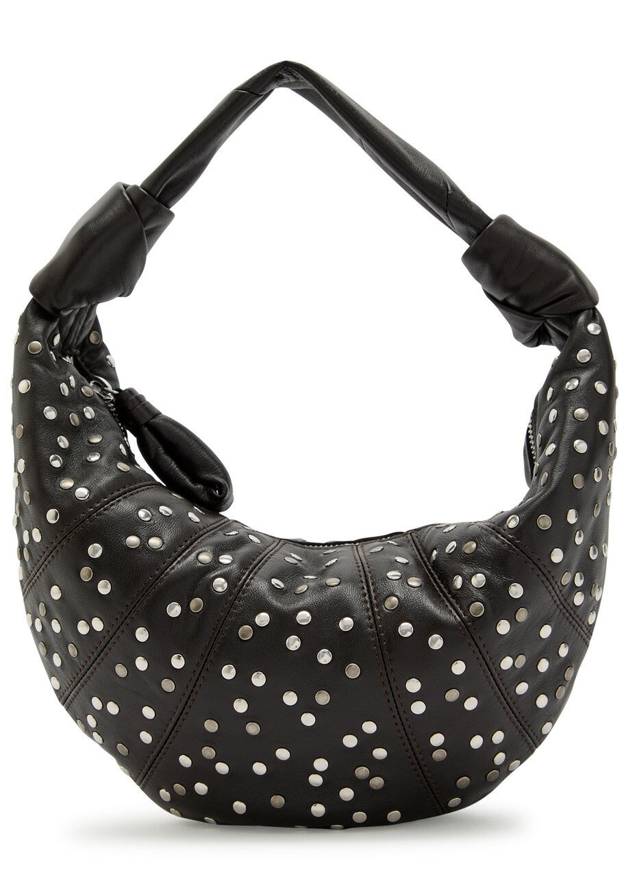Lemaire Croissant leather coin purse with strap Lemaire
