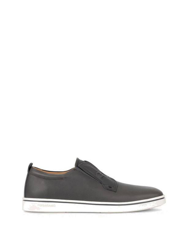 Photo: Ferragamo Mens Derby slip-on in Grey