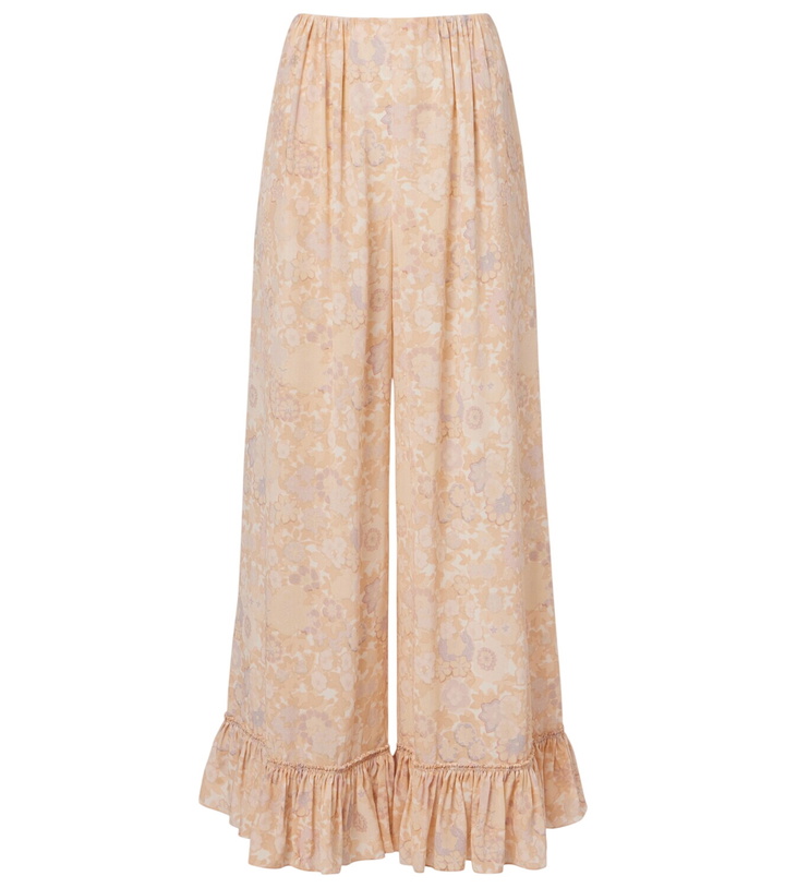 Photo: Chloé Floral ruffled silk wide-leg pants