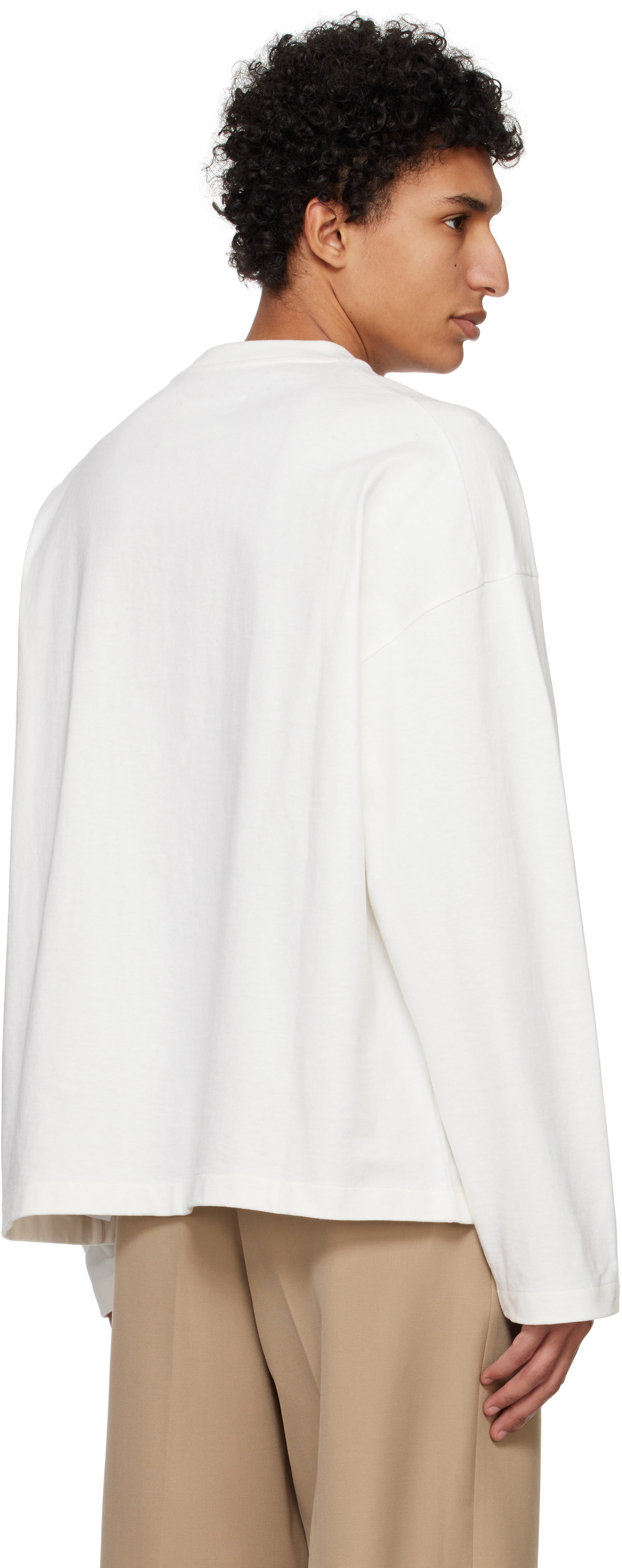 Jil Sander Off-White Printed-Logo Long Sleeve T-shirt Jil Sander