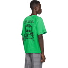 Off-White Green and Black Public Television Mirko Artist T-Shirt