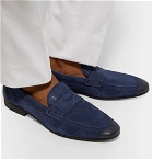 Tod's - Oiled-Suede Loafers - Men - Storm blue