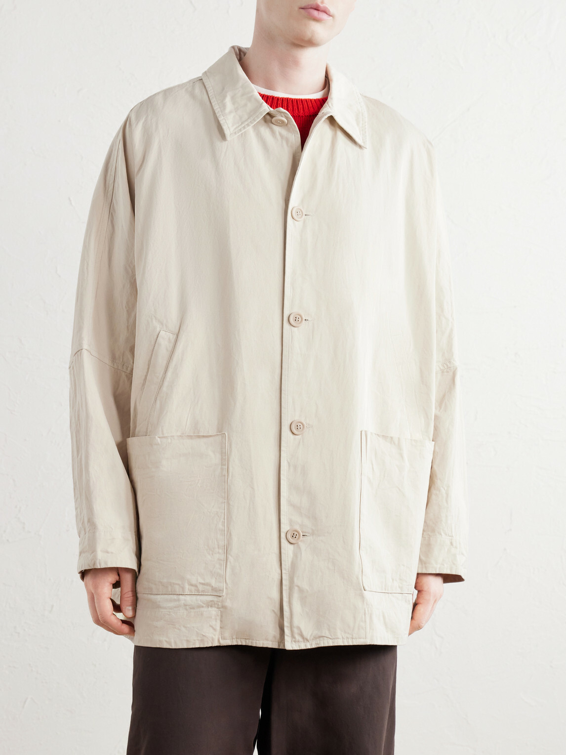Casey Casey - Weiping Crinkled-Cotton jacket - Neutrals