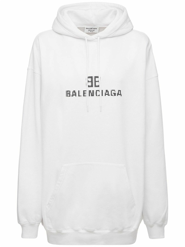 Photo: BALENCIAGA Logo Hooded Cotton Jersey Sweatshirt