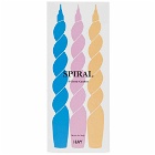 HAY Spiral Candles - Set Of 6 in Blue/Pink/Dark Peach