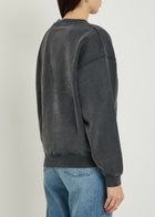Anine Bing Spencer Printed Cotton Sweatshirt Black