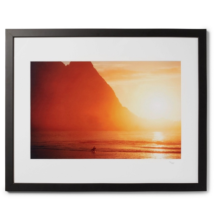 Photo: Sonic Editions - Framed 1976 Walter Iooss Sunset Kauai Print, 17" x 21" - Black
