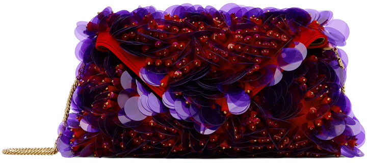 Photo: Dries Van Noten Red & Purple Sequin Embellished Shoulder Bag