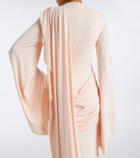 De La Vali Perisa draped caped jersey maxi dress