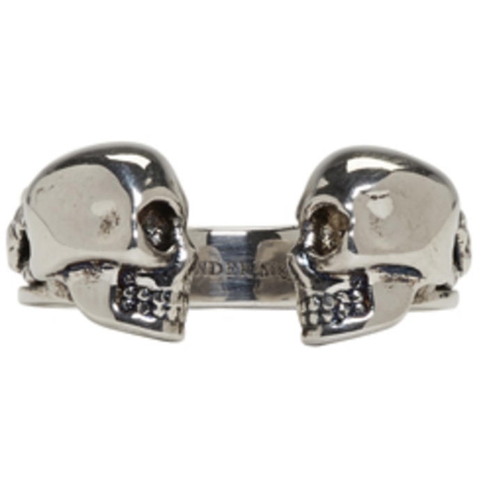 Photo: Alexander McQueen Silver Twin Skull and Snake Ring