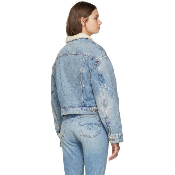 R13 Blue Boxy Trucker Denim Jacket R13