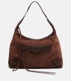 Balenciaga Le City suede shoulder bag