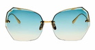 Linda Farrow Lila - Yellow Gold / Aqua Sunglasses