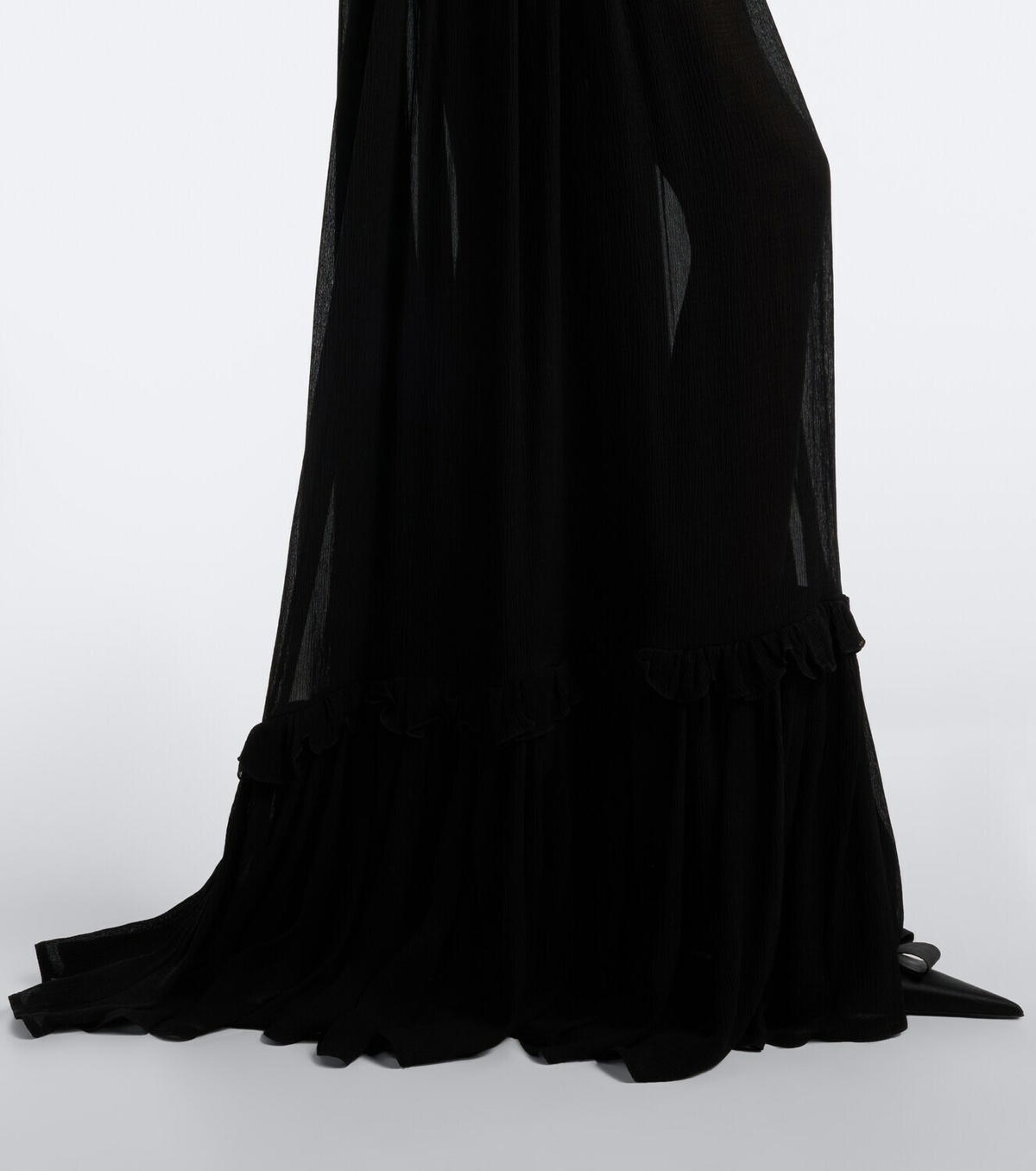Saint Laurent Ruffled silk maxi skirt