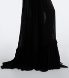 Saint Laurent Ruffled silk maxi skirt