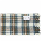 Norse Projects Men's Moon Checked Lambswool Scarf in Scoria Blue