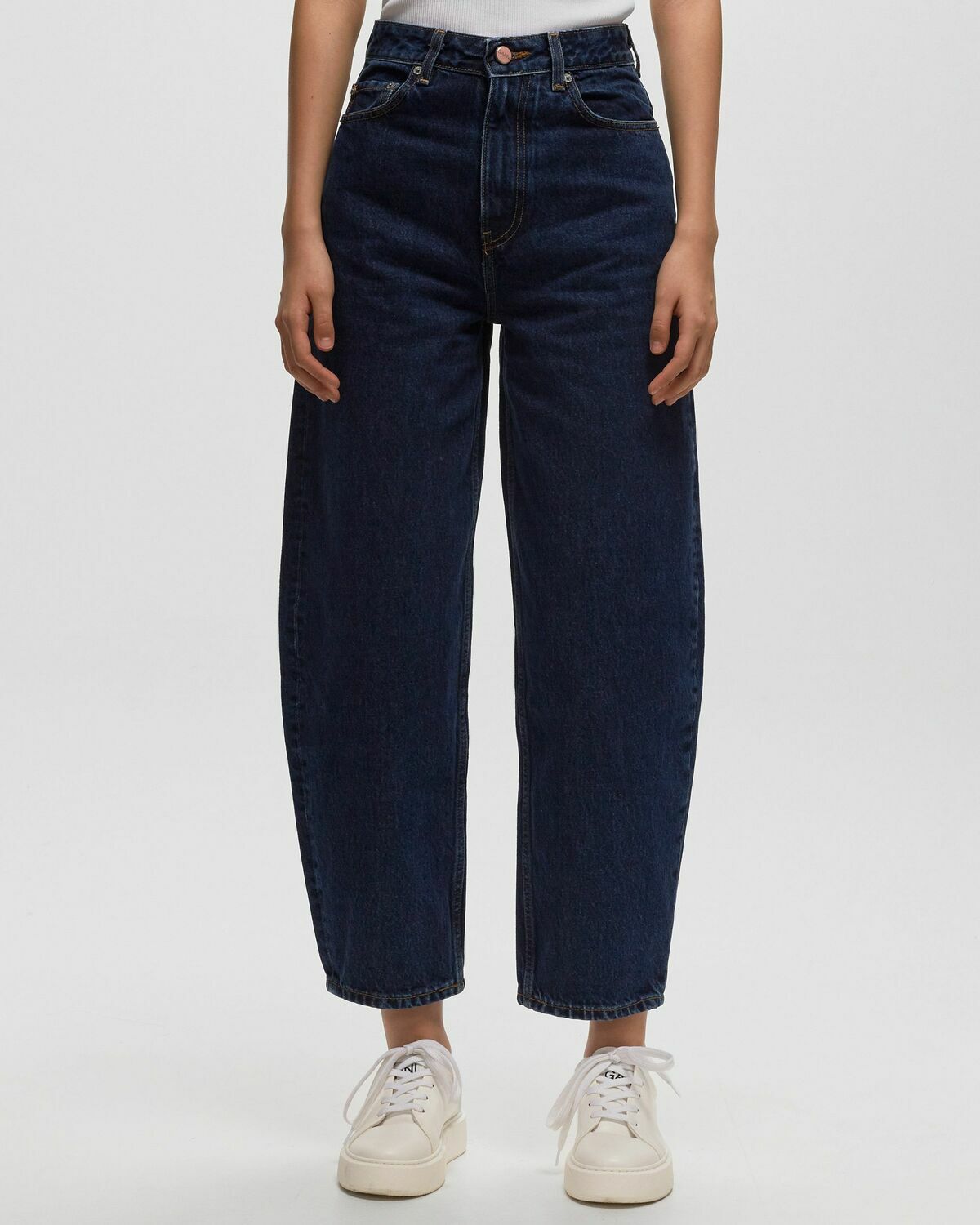 Ganni Rigid Denim Stary Blue Jeans GANNI