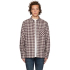 nonnative Off-White and Navy Check Dweller Shirt