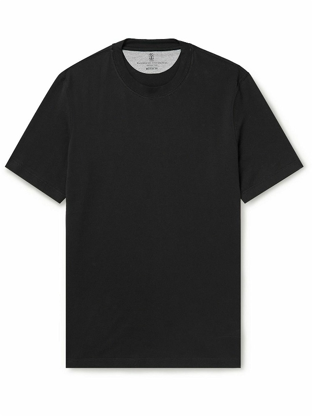 Photo: Brunello Cucinelli - Slim-Fit Cotton-Jersey T-Shirt - Black