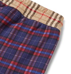 Burberry - Wide-Leg Checked Cotton-Blend Jersey Drawstring Shorts - Multi