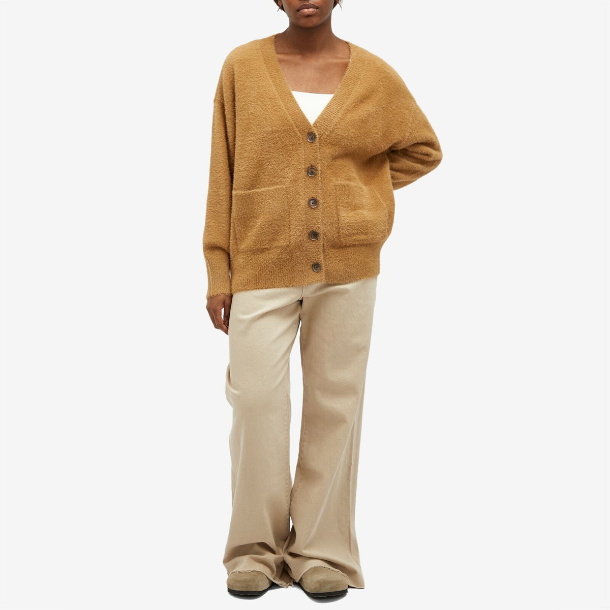 Good American Women's Plush Oversized Cardigan in Warm Caramel