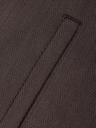 Loro Piana - Evandro Herringbone Linen Overshirt - Brown