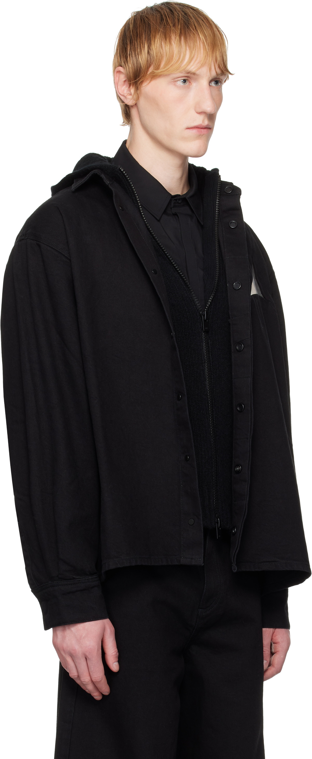 HELIOT EMIL Black Surtsey Denim Shirt