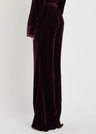 Forte_forte Flared-leg Velvet Trousers Burgundy