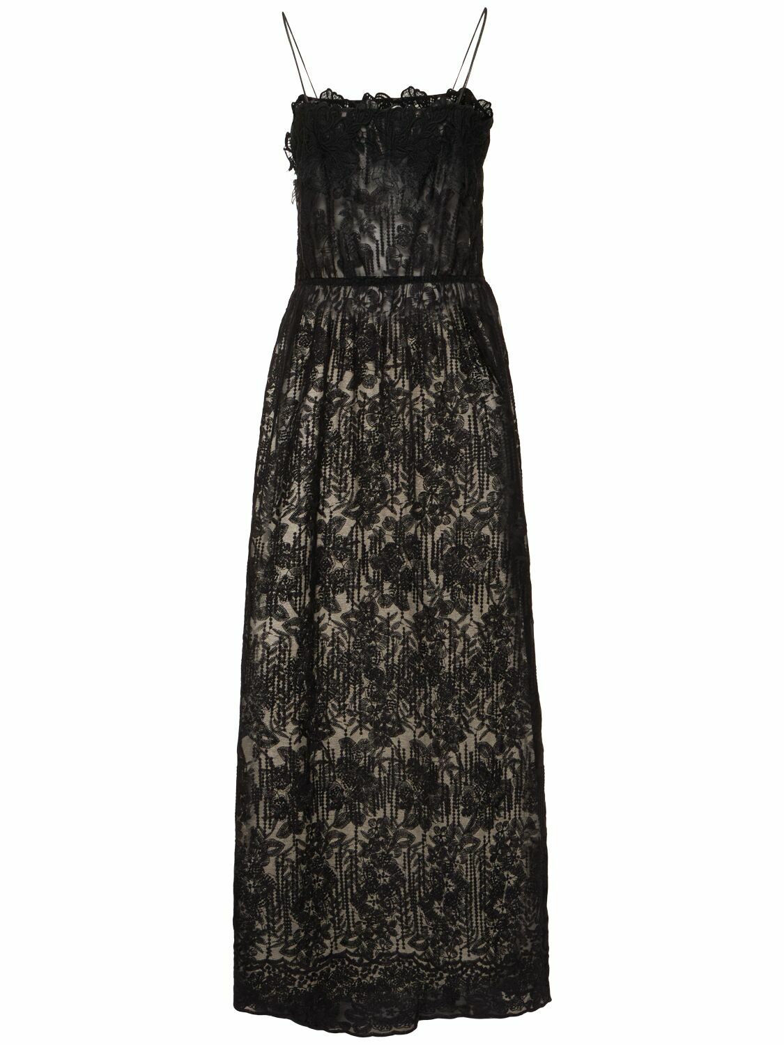 ERMANNO SCERVINO Cotton Blend Lace Long Dress Ermanno Scervino