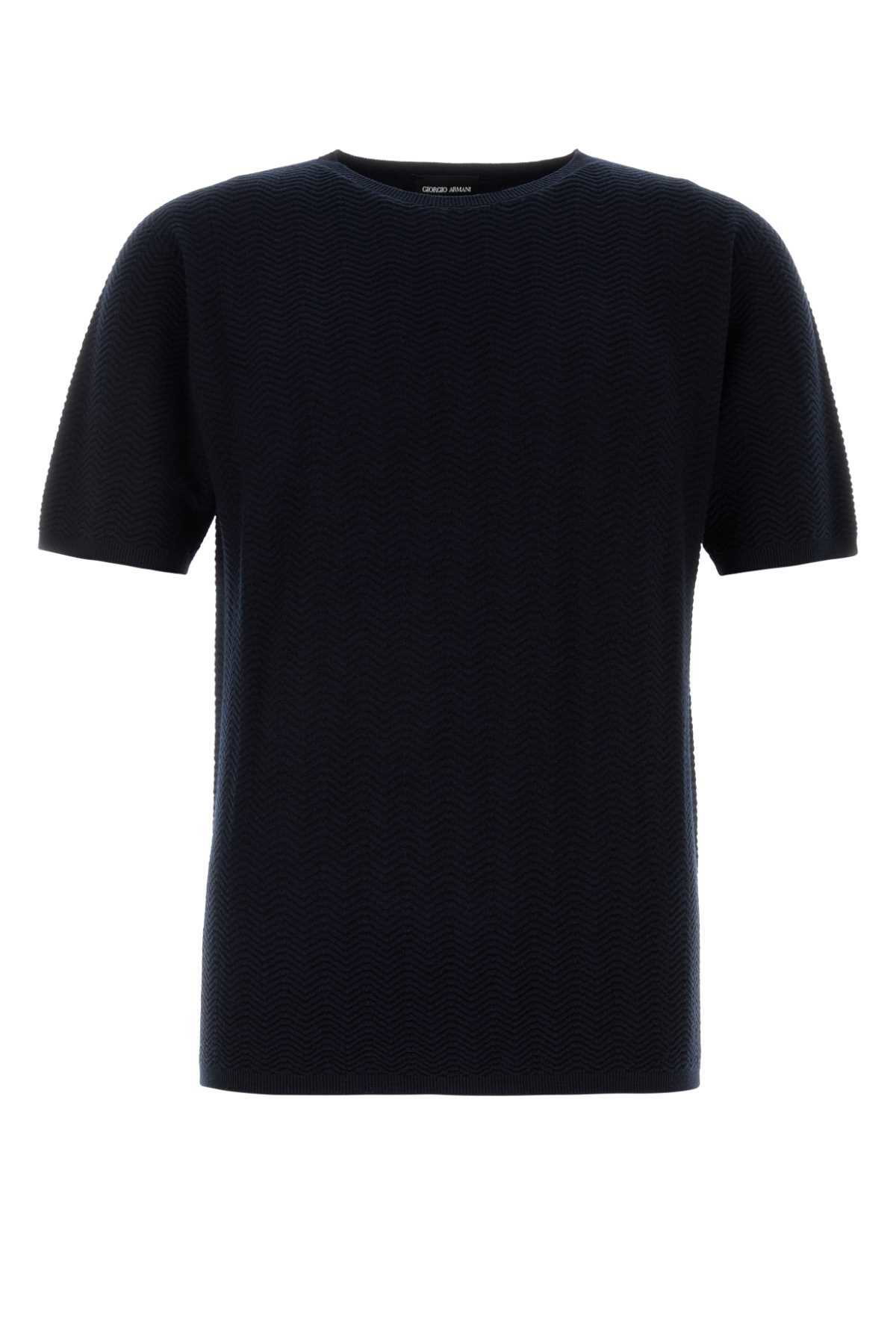 Tシャツ・カットソー GIORGIO ARMANI STRETCH JERSEY T-SHIRT WITH LOGO EMBROIDERY luxury-men-giorgio-armani-used