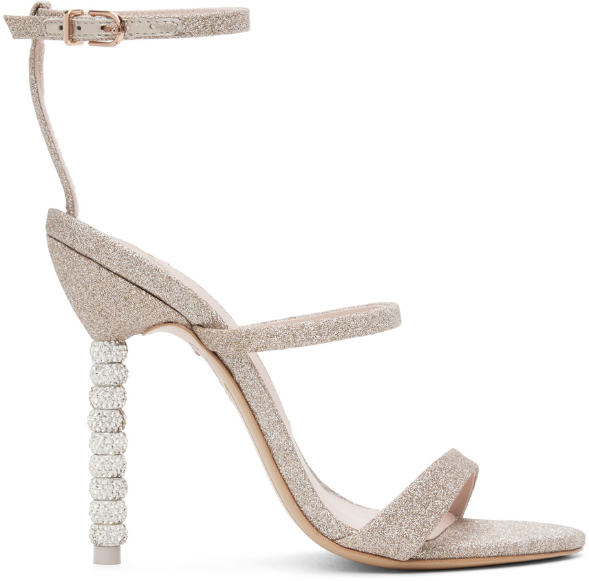 Sophia Webster Gold Rosalind Crystal Heeled Sandals Sophia Webster